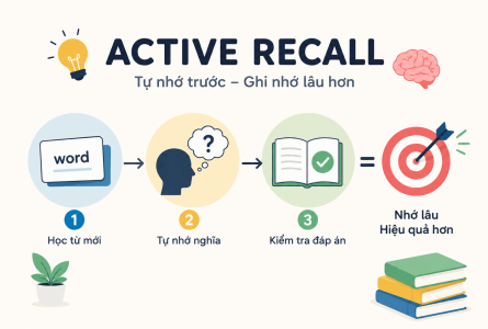 Active Recall là gì? Phương pháp “tự kiểm tra” giúp bạn nhớ từ vựng cực nhanh
