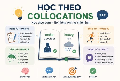 Học từ vựng bằng Collocations: Bí quyết nói tiếng Anh tự nhiên như người bản ngữ
