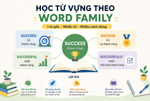 Học từ vựng theo Word Family: Bí quyết “nhân bản” vốn từ tiếng Anh siêu tốc